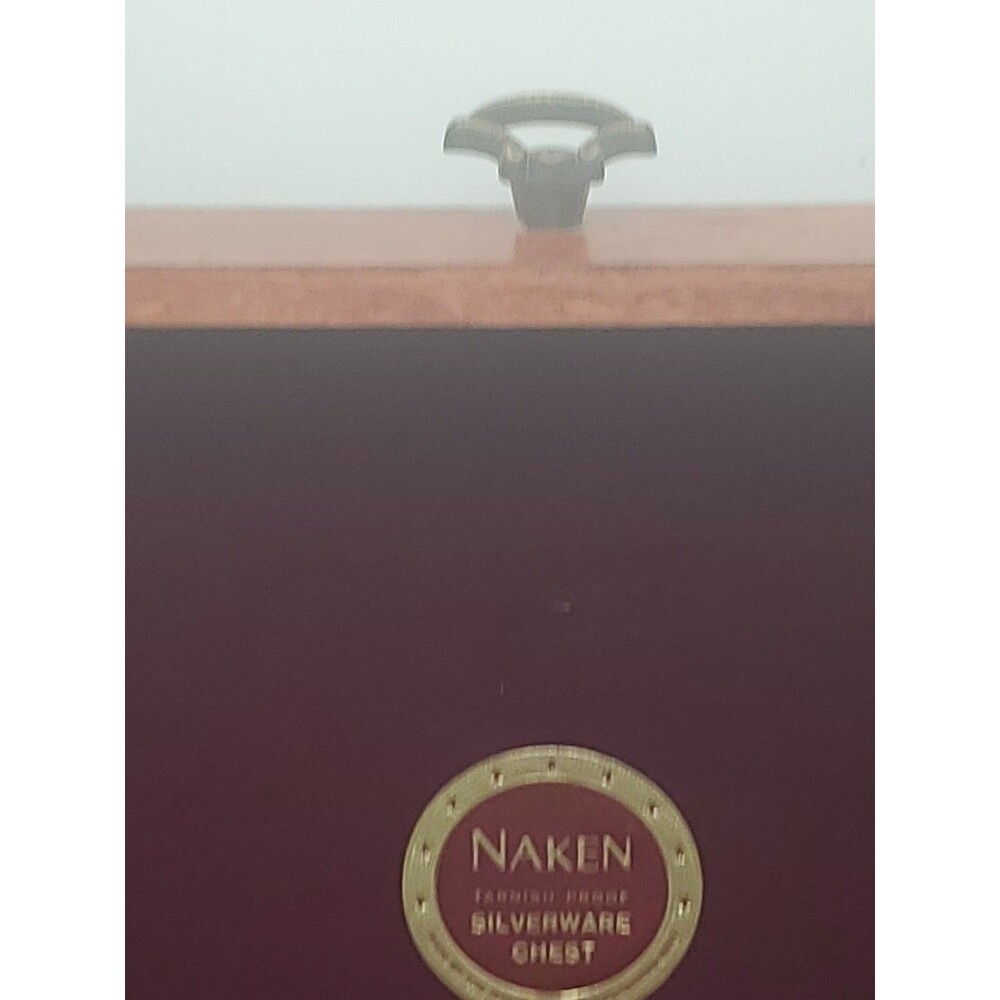 VTG Naken's Silverware Chest Tarnish Proof Pacific Red Cloth Case Box - Picture 3 of 16